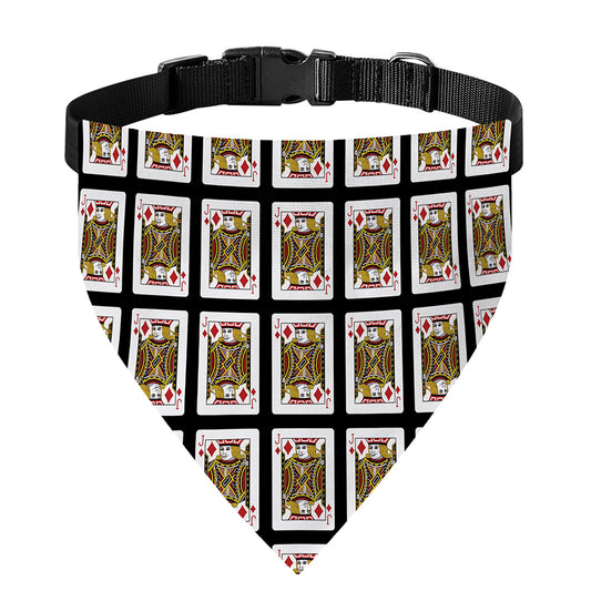 Jack Of Diamonds Pattern Print Over The Collar Dog Bandana