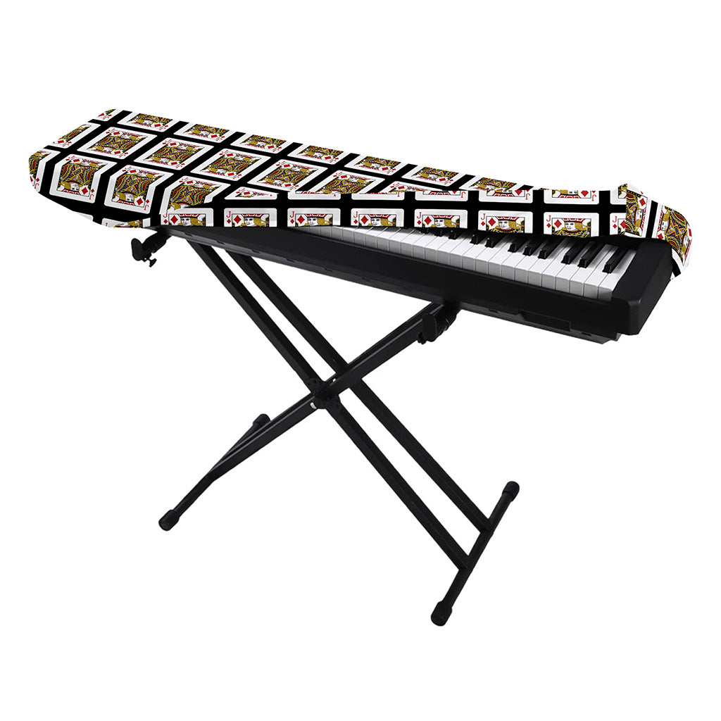 Jack Of Diamonds Pattern Print Piano Keyboard Cover