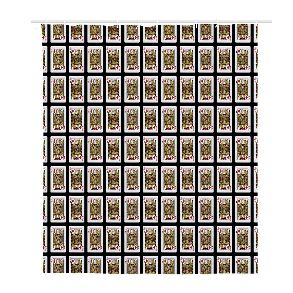 Jack Of Diamonds Pattern Print Polyester Shower Curtain