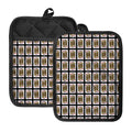 Jack Of Diamonds Pattern Print Pot Holders With Pocket