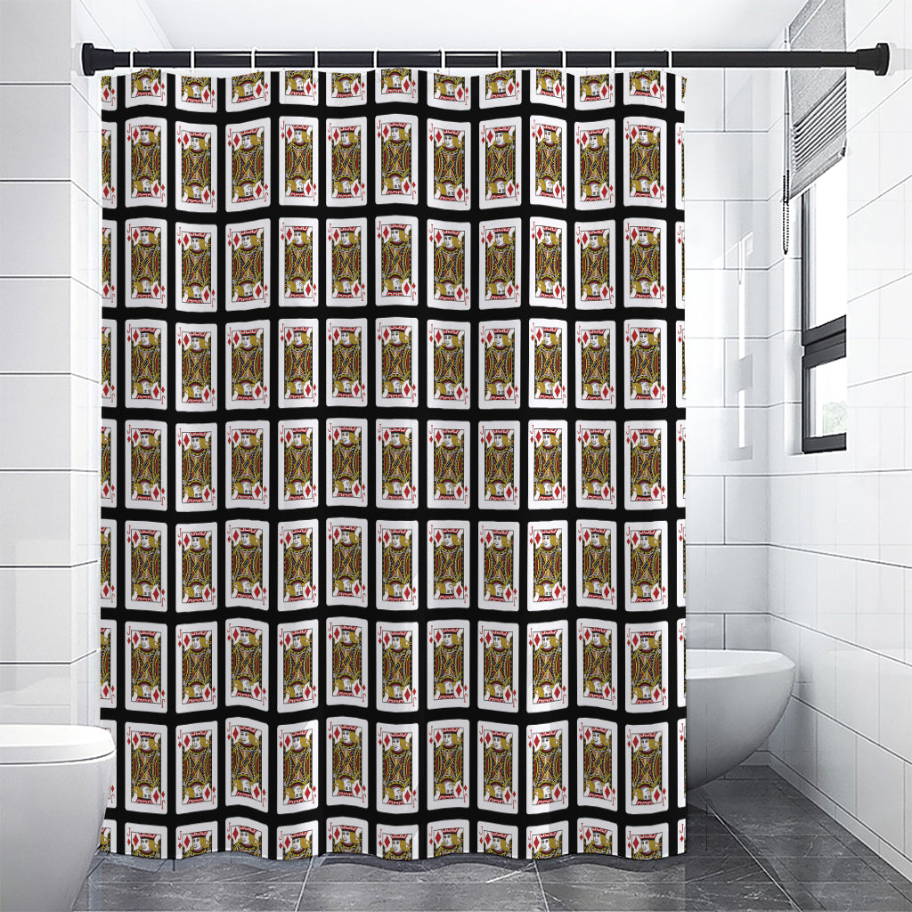 Jack Of Diamonds Pattern Print Premium Shower Curtain