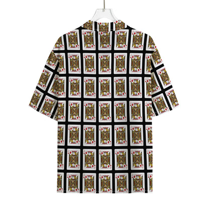 Jack Of Diamonds Pattern Print Rayon Hawaiian Shirt