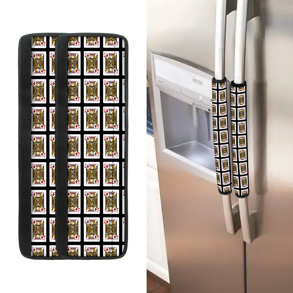 Jack Of Diamonds Pattern Print Refrigerator Handle Covers