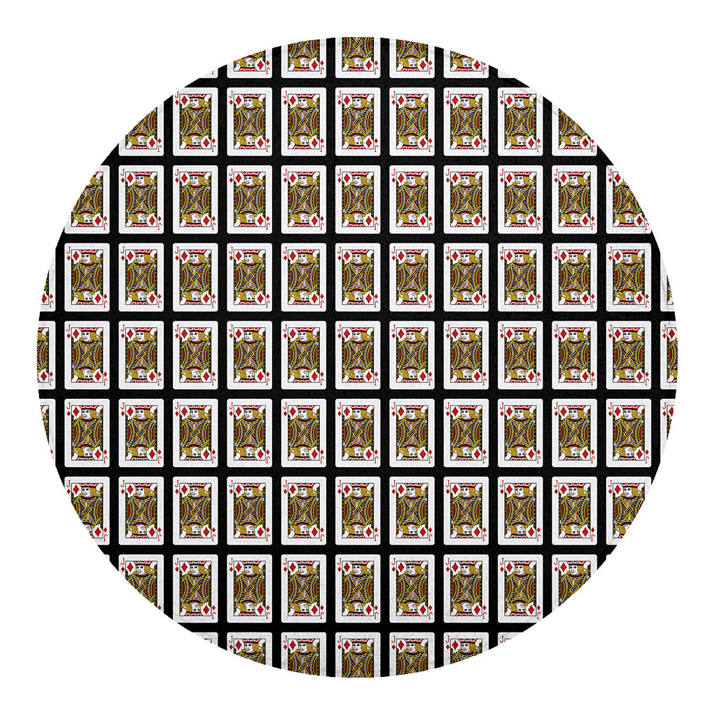 Jack Of Diamonds Pattern Print Round Blanket