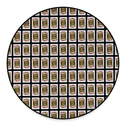 Jack Of Diamonds Pattern Print Round Floor Mat