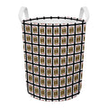 Jack Of Diamonds Pattern Print Round Laundry Basket