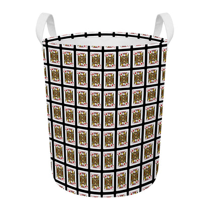 Jack Of Diamonds Pattern Print Round Laundry Basket