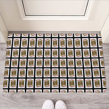 Jack Of Diamonds Pattern Print Rubber Doormat