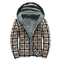 Jack Of Diamonds Pattern Print Sherpa Lined Zip Up Hoodie