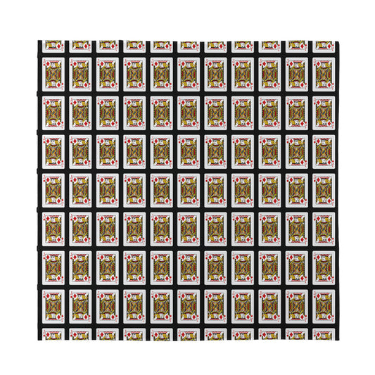 Jack Of Diamonds Pattern Print Silk Bandana