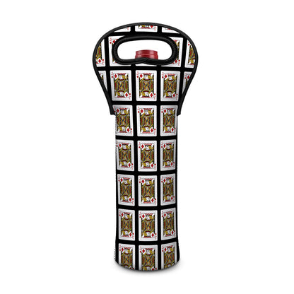 Jack Of Diamonds Pattern Print Single Neoprene Wine Tote