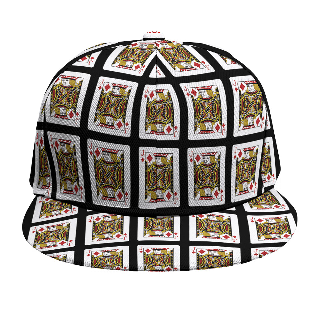 Jack Of Diamonds Pattern Print Snapback Cap