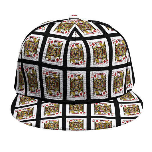 Jack Of Diamonds Pattern Print Snapback Cap