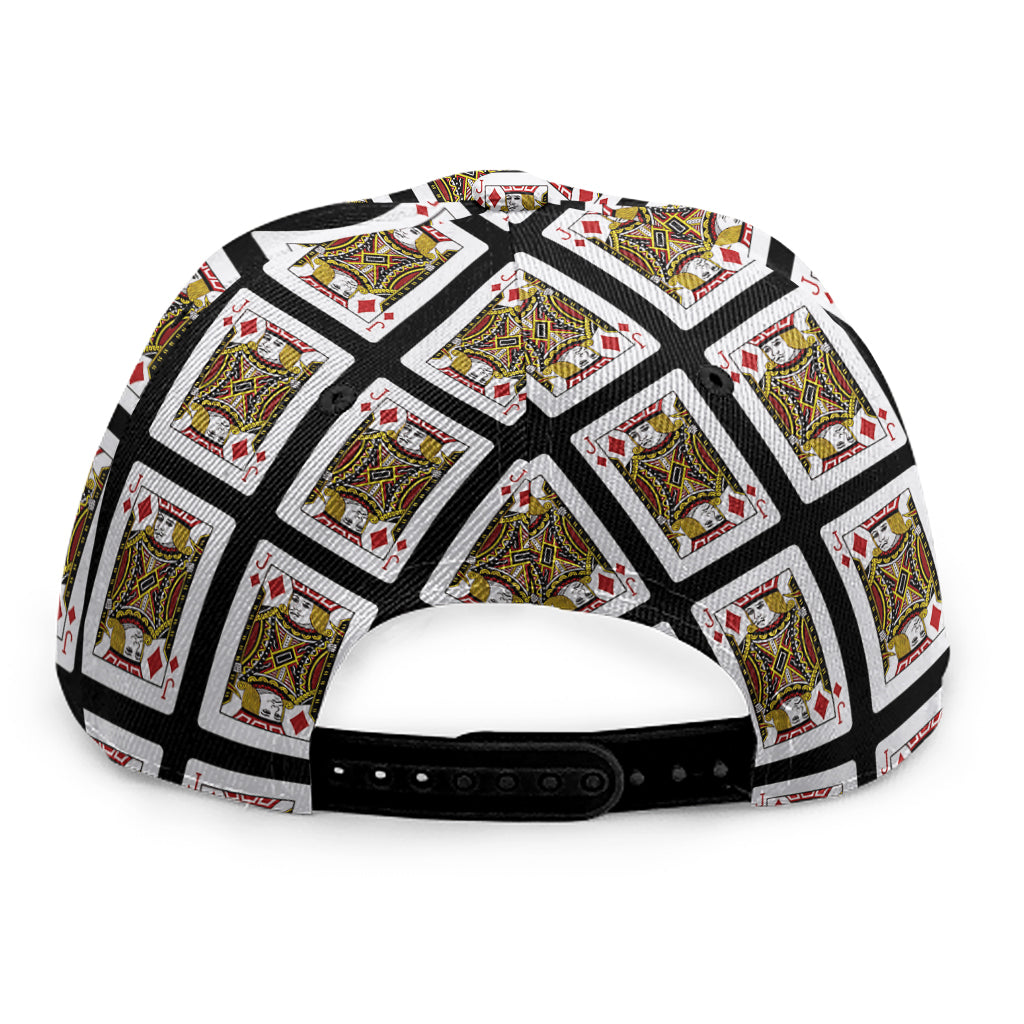 Jack Of Diamonds Pattern Print Snapback Cap