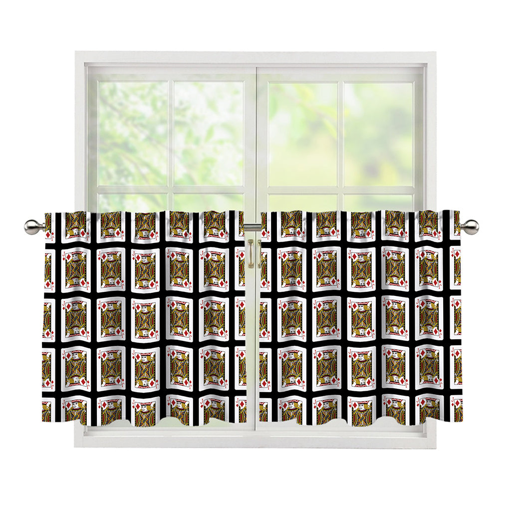 Jack Of Diamonds Pattern Print Tier Curtains