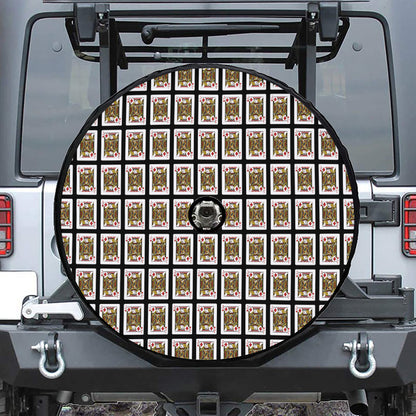 Jack Of Diamonds Pattern Print Tire Cover With Camera Hole