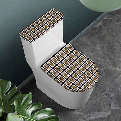 Jack Of Diamonds Pattern Print Toilet Lid And Tank Cover Set