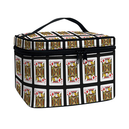 Jack Of Diamonds Pattern Print Travel Makeup Bag
