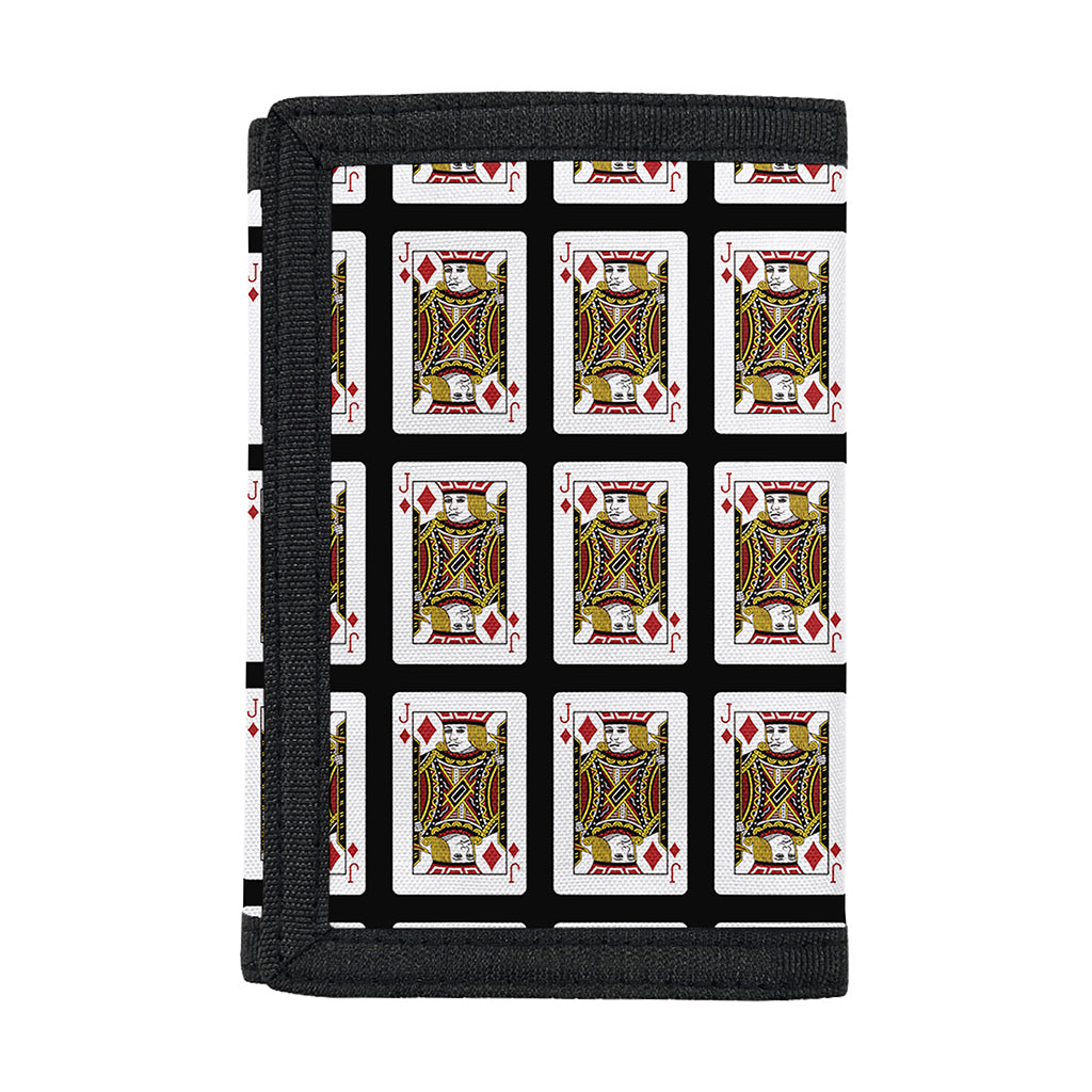 Jack Of Diamonds Pattern Print Trifold Wallet