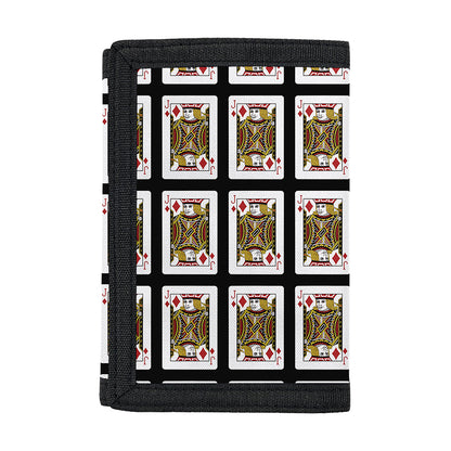 Jack Of Diamonds Pattern Print Trifold Wallet