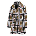Jack Of Diamonds Pattern Print Women's Bathrobe
