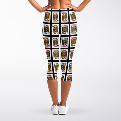 Jack Of Diamonds Pattern Print Women's Capri Leggings