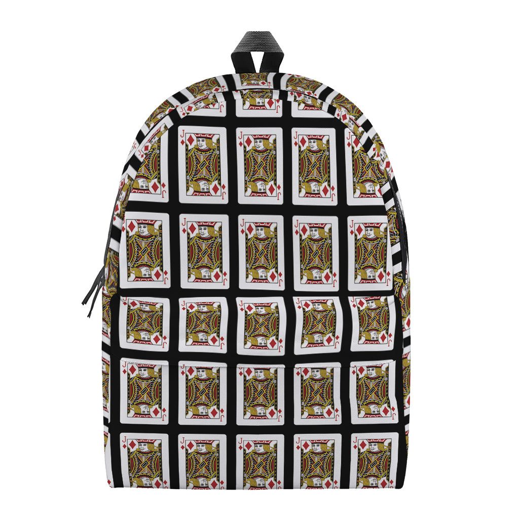Jack Of Diamonds Playing Card Pattern Print Backpack