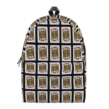 Jack Of Diamonds Playing Card Pattern Print Backpack