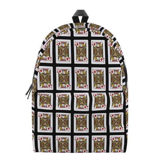 Jack Of Diamonds Playing Card Pattern Print Backpack