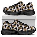 Jack Of Diamonds Pattern Print Black Chunky Shoes