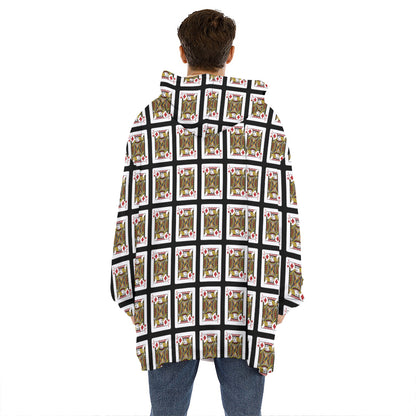 Jack Of Diamonds Playing Card Pattern Print Hoodie Blanket
