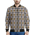 Jack Of Diamonds Playing Card Pattern Print Men's Bomber Jacket