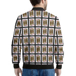 Jack Of Diamonds Playing Card Pattern Print Men's Bomber Jacket