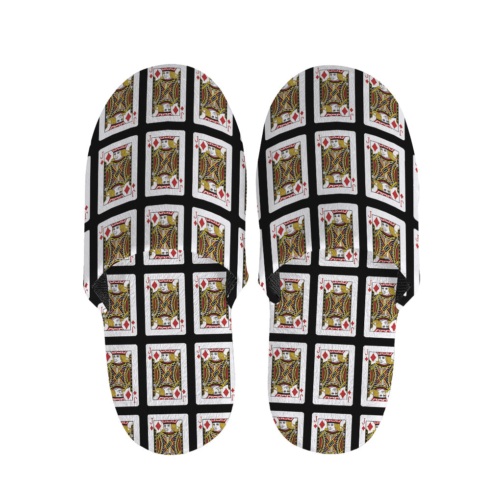 Jack Of Diamonds Playing Card Pattern Print Slippers
