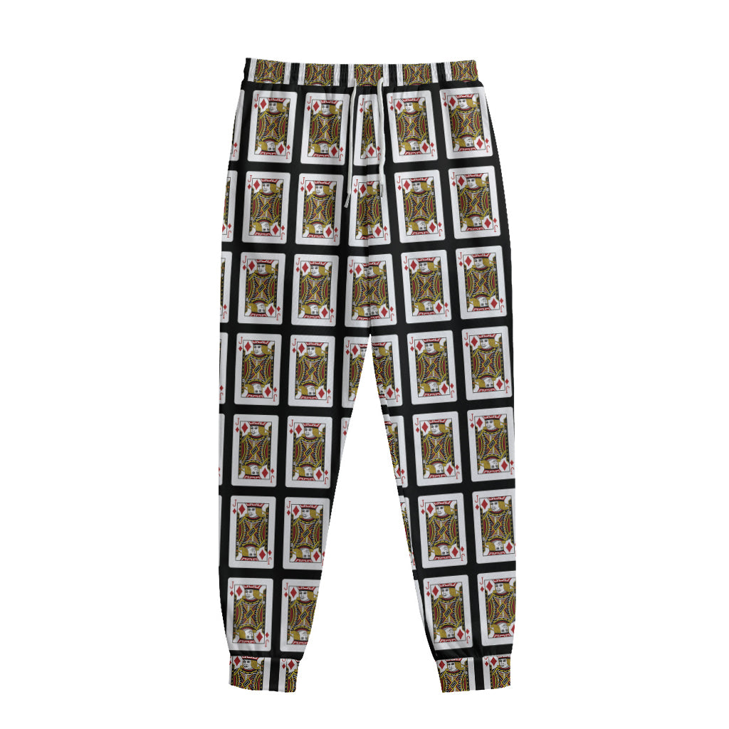 Jack Of Diamonds Playing Card Pattern Print Sweatpants