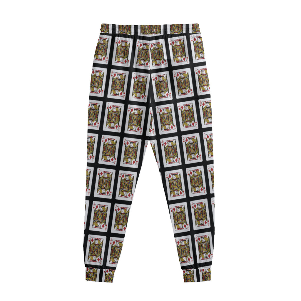 Jack Of Diamonds Playing Card Pattern Print Sweatpants