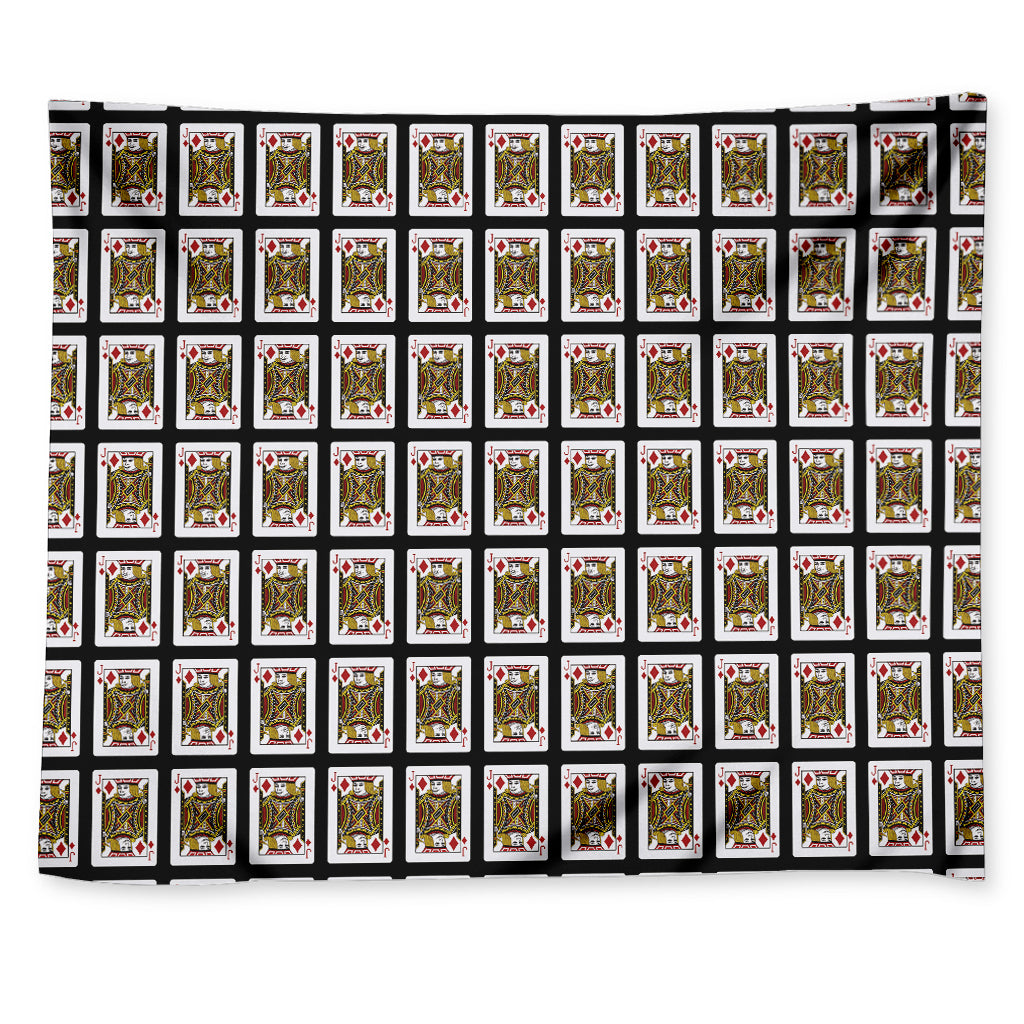 Jack Of Diamonds Playing Card Pattern Print Tapestry