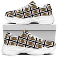 Jack Of Diamonds Pattern Print White Chunky Shoes