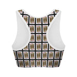 Jack Of Diamonds Playing Card Pattern Print Women's Sports Bra