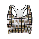 Jack Of Diamonds Playing Card Pattern Print Women's Sports Bra