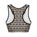Jack Of Diamonds Playing Card Pattern Print Women's Sports Bra