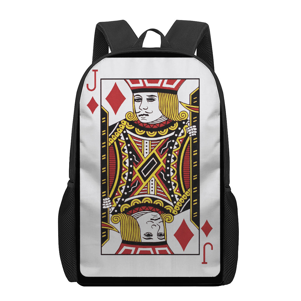 Jack Of Diamonds Playing Card Print 17 Inch Backpack