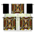 Jack Of Diamonds Playing Card Print 3 Piece Kitchen Curtains