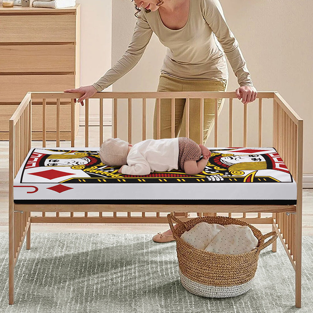 Jack Of Diamonds Playing Card Print Baby Crib Sheet