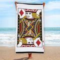 Jack Of Diamonds Playing Card Print Beach Towel