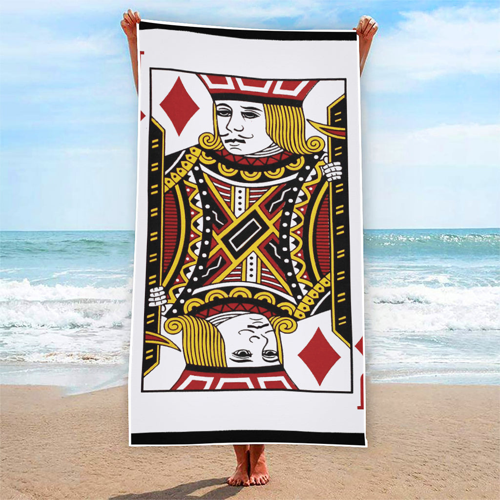 Jack Of Diamonds Playing Card Print Beach Towel