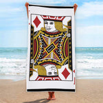 Jack Of Diamonds Playing Card Print Beach Towel