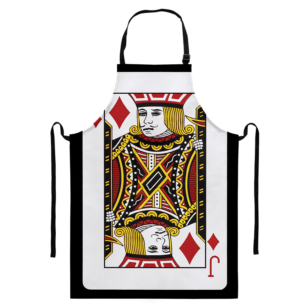Jack Of Diamonds Playing Card Print Bib Apron With Pocket