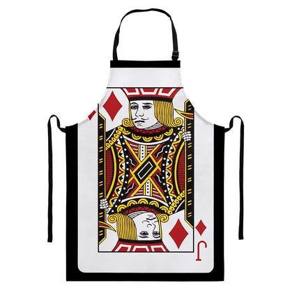 Jack Of Diamonds Playing Card Print Bib Apron With Pocket
