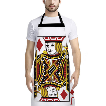 Jack Of Diamonds Playing Card Print Bib Apron With Pocket